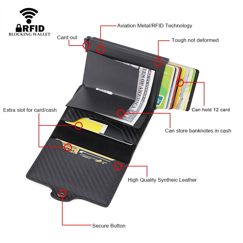 Top Quality Rfid Wallet Men Money Bag