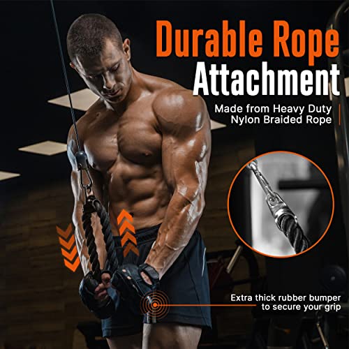SQUATZ Apollo Board Gym, Triceps Pull Down - Cable Attachment Set Accessories for Home Gym, LAT Pulldown Attachment Weight Fitness, Double Single D Attachment, Pulldown Bar, Triceps Pull Down Rope
